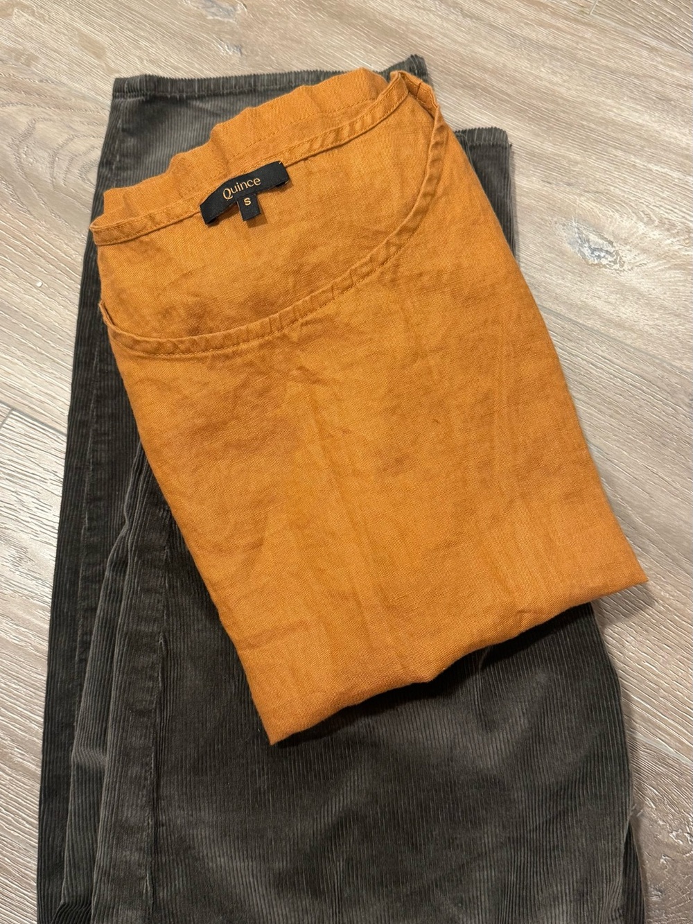 Quince Orange Linen Top